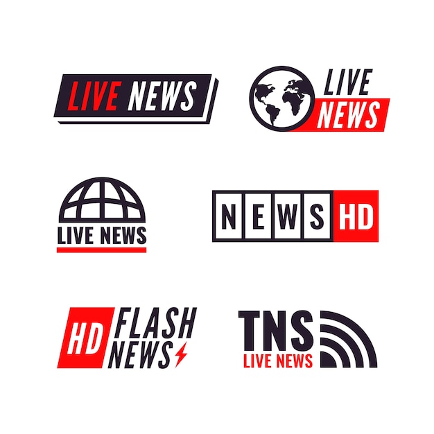 Бесплатное векторное изображение Коллекция логотипов новостей