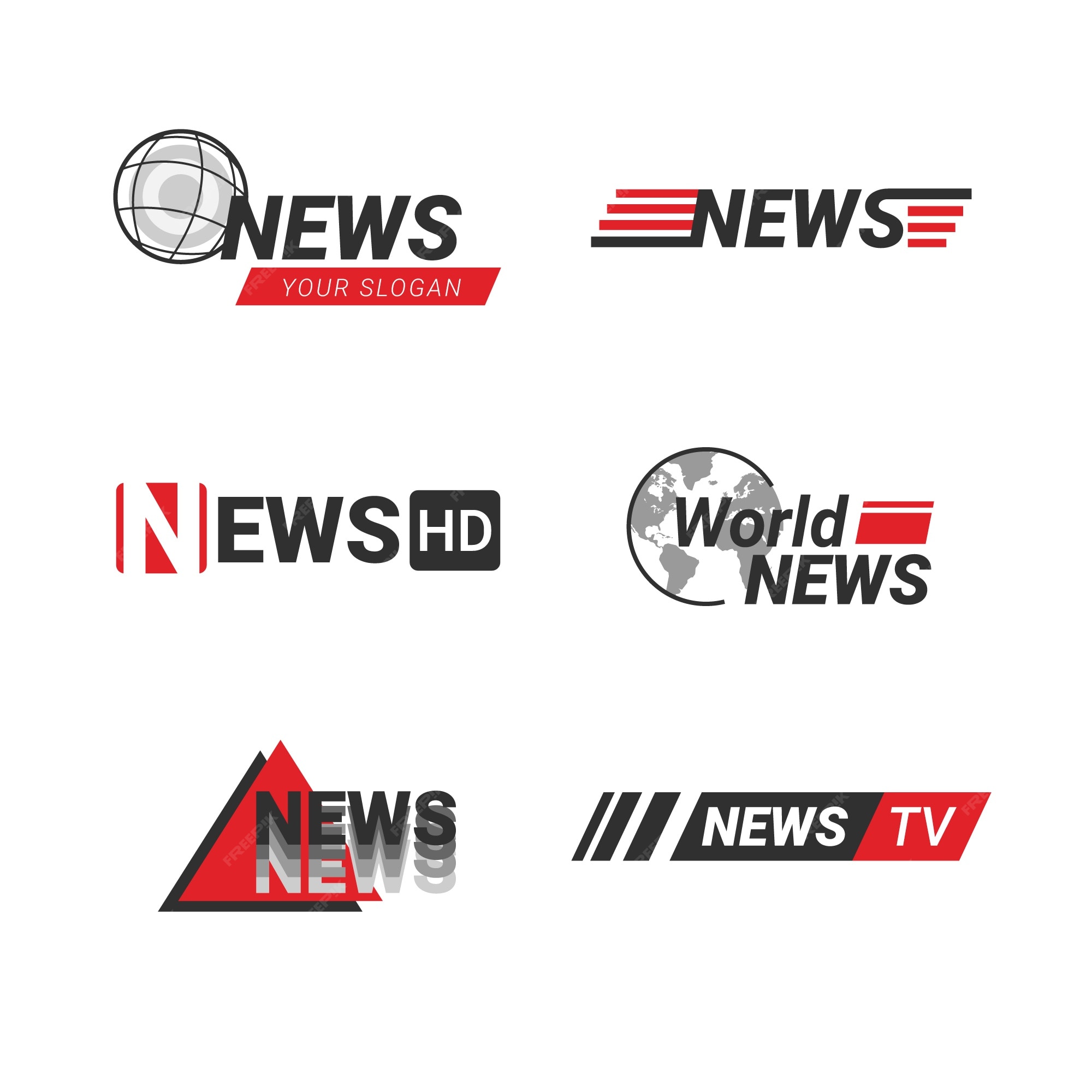 Free Vector | News logo set