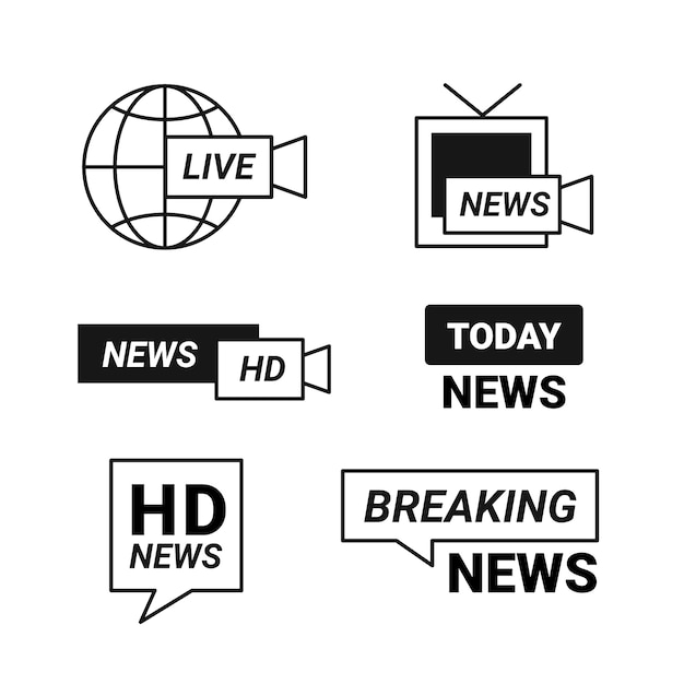 Free vector news logo template collection