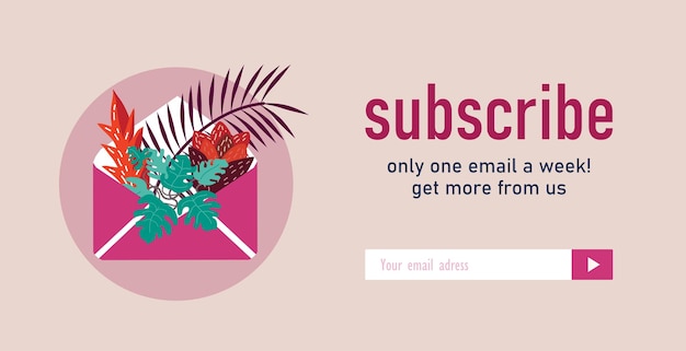 Vettore gratuito progettazione di newsletter con piante domestiche