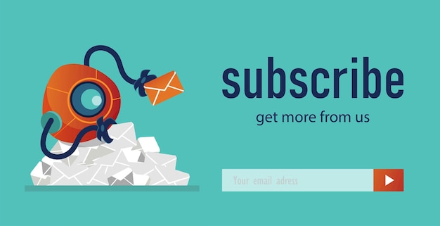 Free vector newsletter design with robot