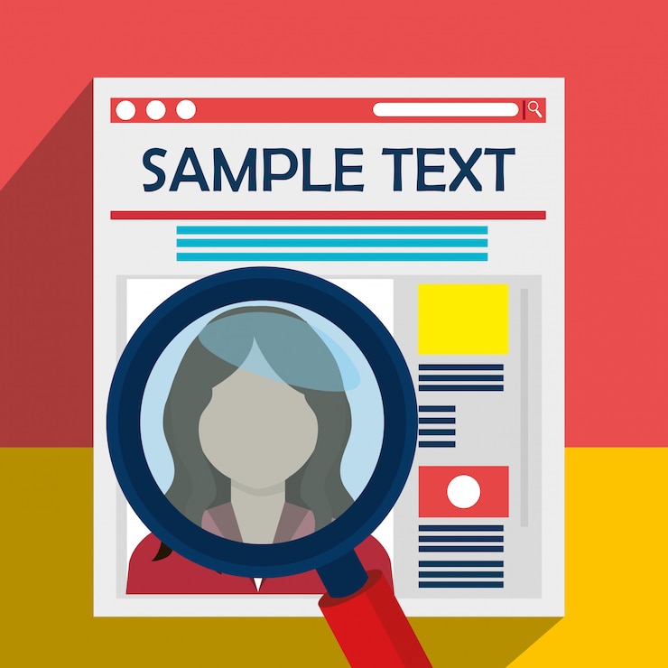 Free Vector newspaper article and magnifying glass