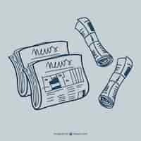 Free vector newspaper doodle graphics