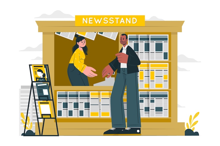 Free Vector newsstand  concept illustration