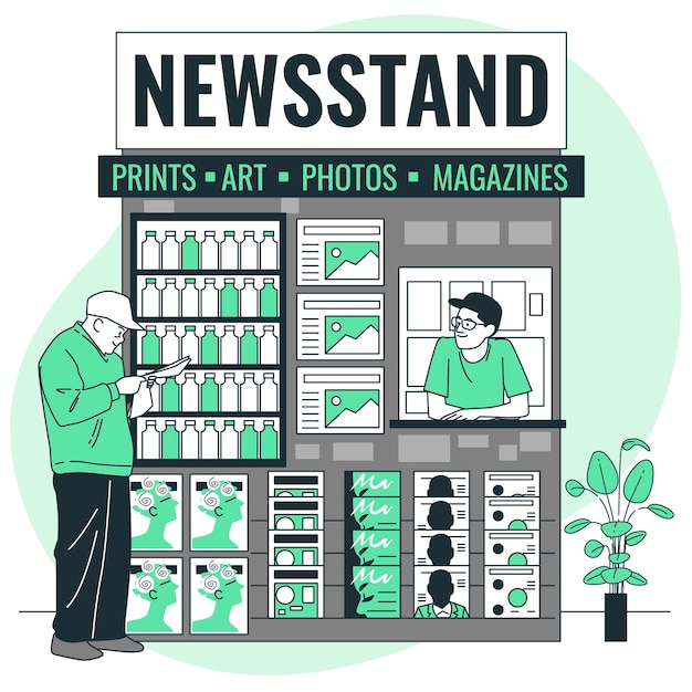 Newsstand concept illustration