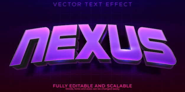 Текстовый эффект Nexus, редактируемая игра и стиль космического текста