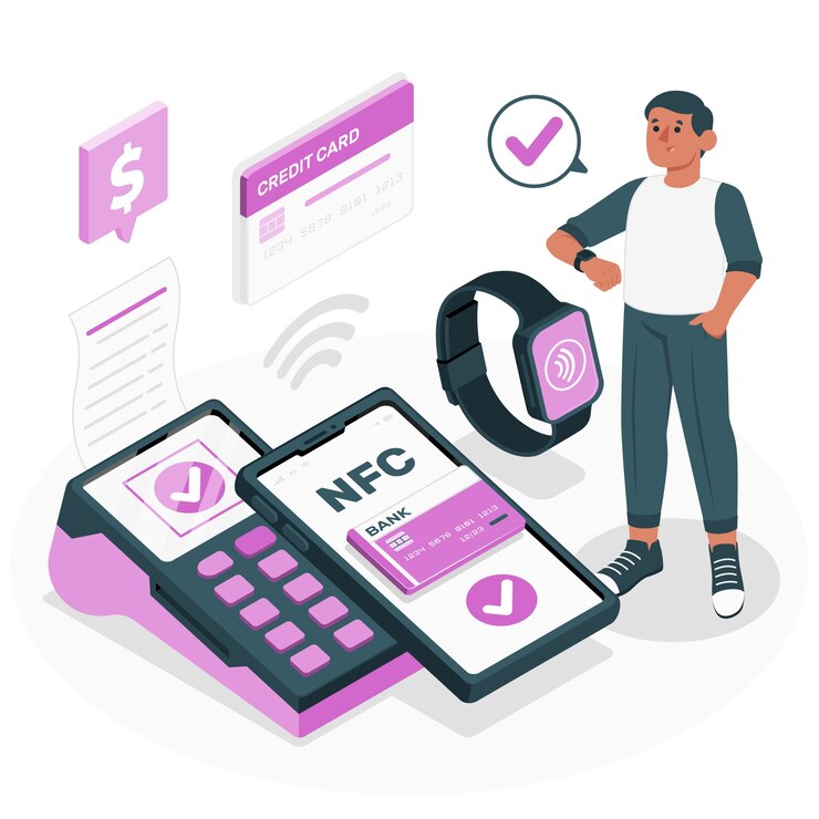 Free Vector nfc technology  concept illustration