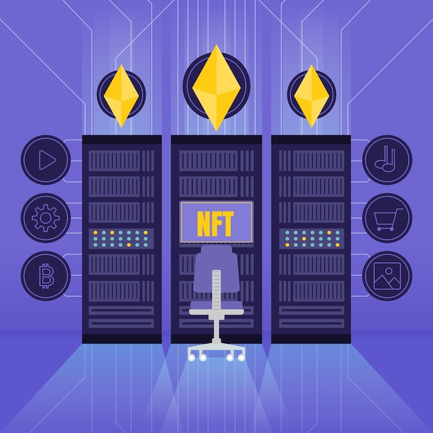 Nft concept flat design