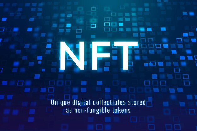 NFT 암호화 수집 가능한 템플릿 벡터 분산형 블록체인 블로그 배너