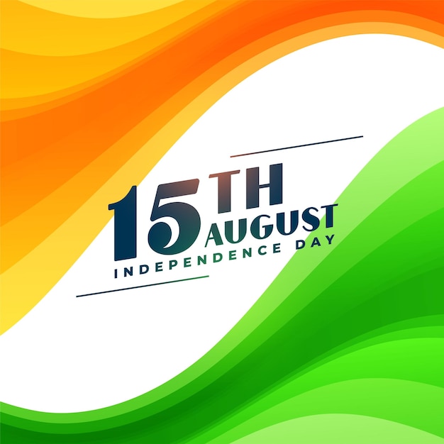 Free vector nice 15th august independence day tricolor background