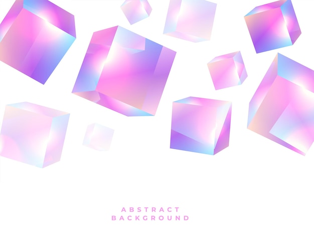 Free vector nice 3d falling cubic holographic gradient background