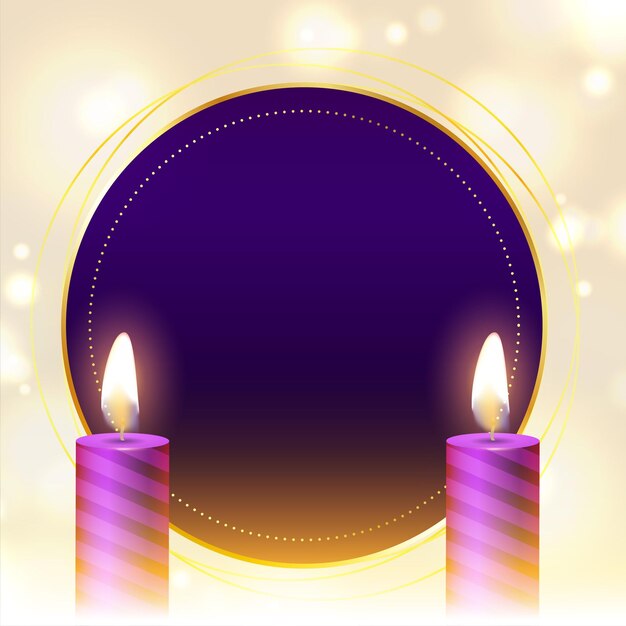 Nice advent purple candles background with text space