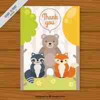 Free vector nice animal friends card