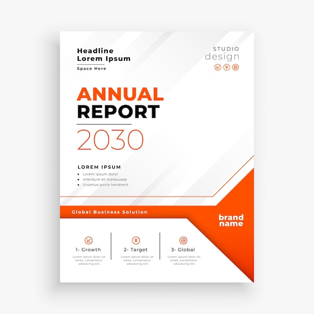 素敵な年次報告書ビジネスチラシテンプレートデザイン