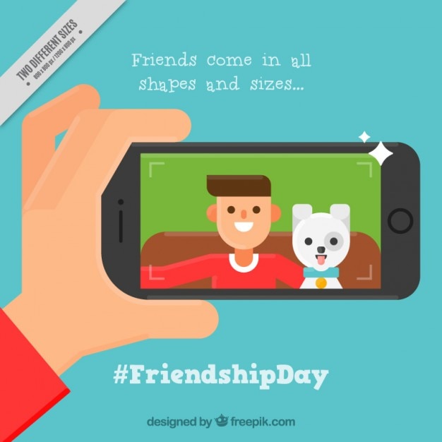 Free vector nice background of friendship day with a picture
