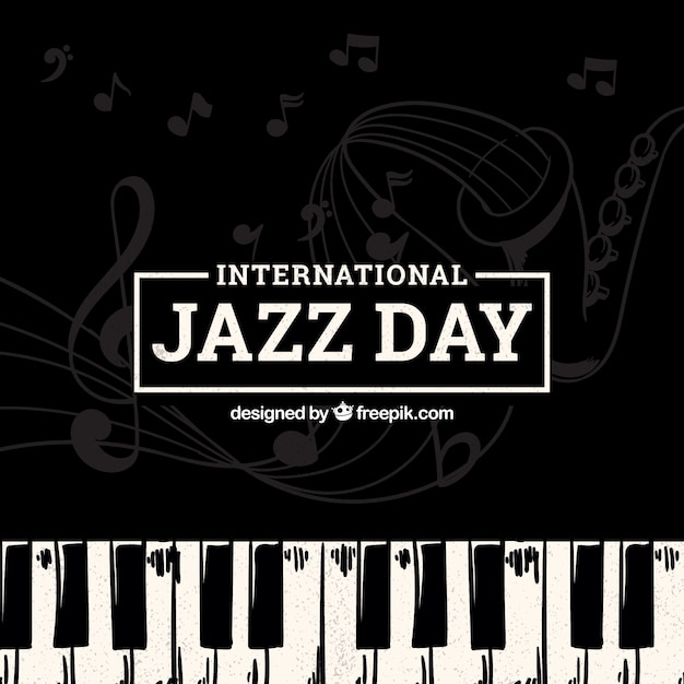 Vettore gratuito bello sfondo per la giornata internazionale del jazz