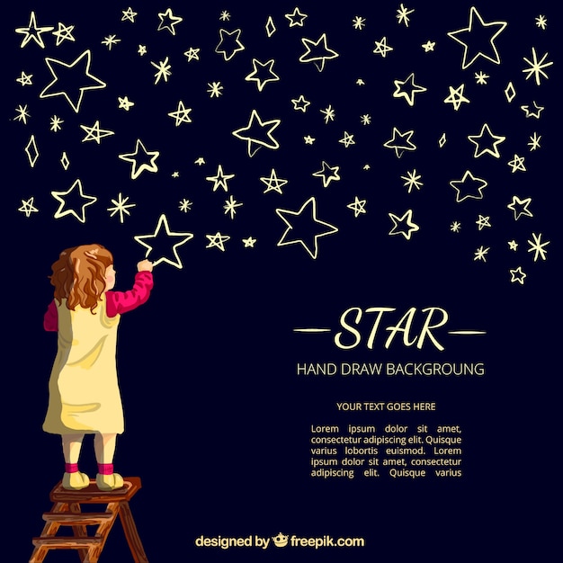 Free Nice Background Of Girl Drawing Stars Svg Dxf Eps Png Best Free Svg Files Download