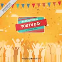 Free vector nice background of people celebrating youth day