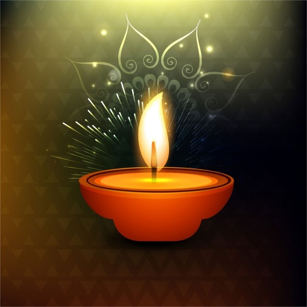 Nice background with a candle for diwali