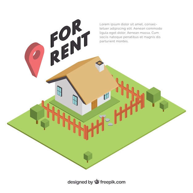 Free vector nice background with a concept of house for rent