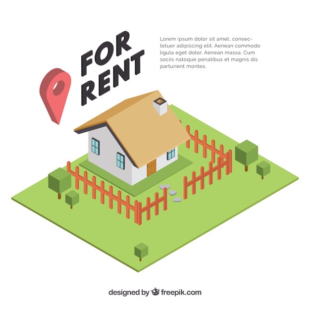 Nice background with a concept of house for rent