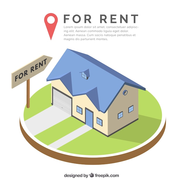 Free vector nice background with a concept of house for rent