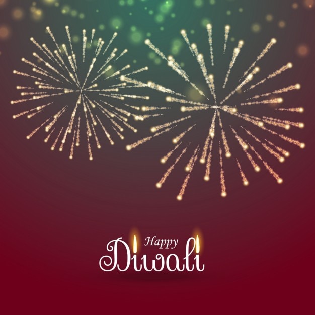 Nice background with fireworks for diwali