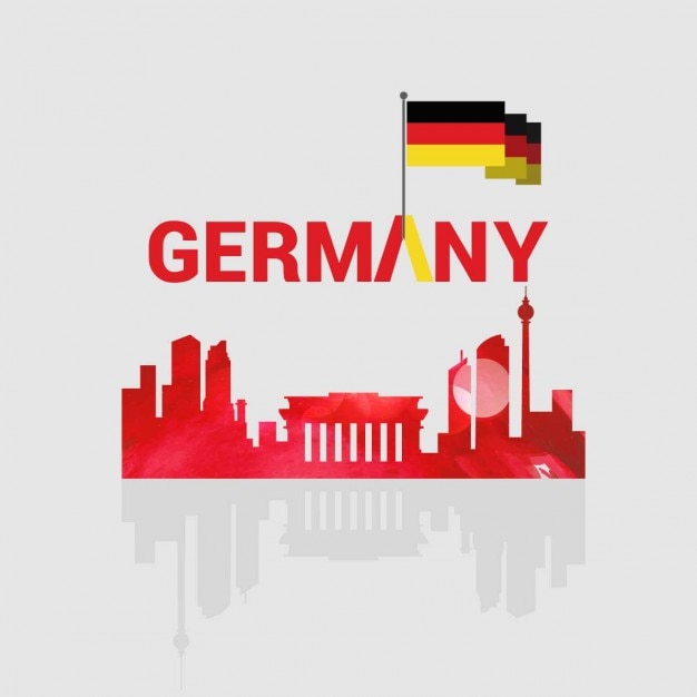 Free Vector nice background with monuments of germany for independence day