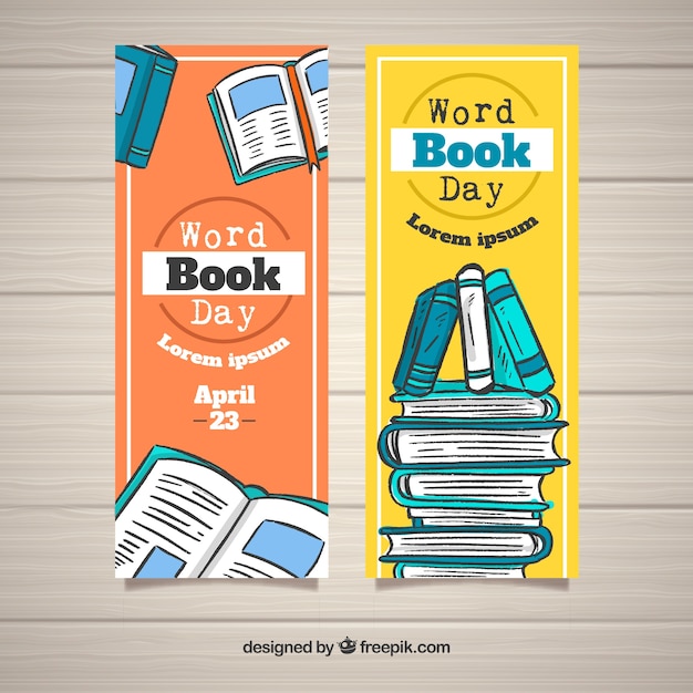 Free vector nice banners for the world book day