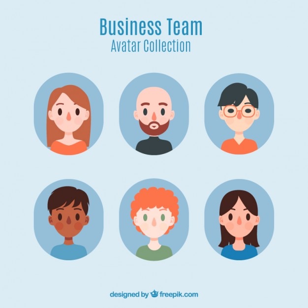 Free vector nice business team avatar collection