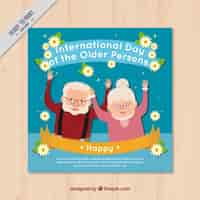 Vettore gratuito bella cartolina di internazionale più vecchio giorno persone