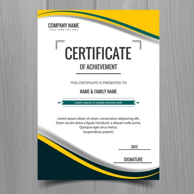 nice certificate with abstract shapes