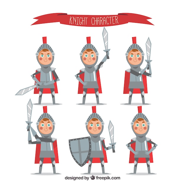 Nice character of child with armor in flat design