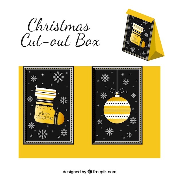 Free vector nice christmas cut-out box