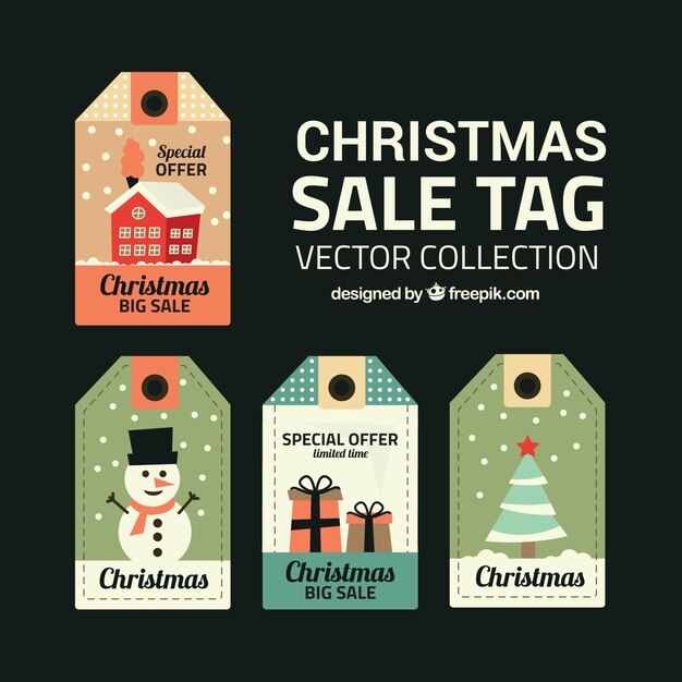 Nice christmas labels with special offers