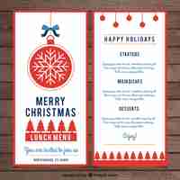 Free vector nice christmas menu template