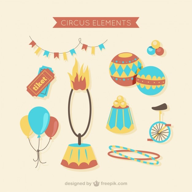 Free vector nice circus elements pack