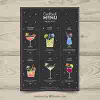 Free vector nice cocktail menu template