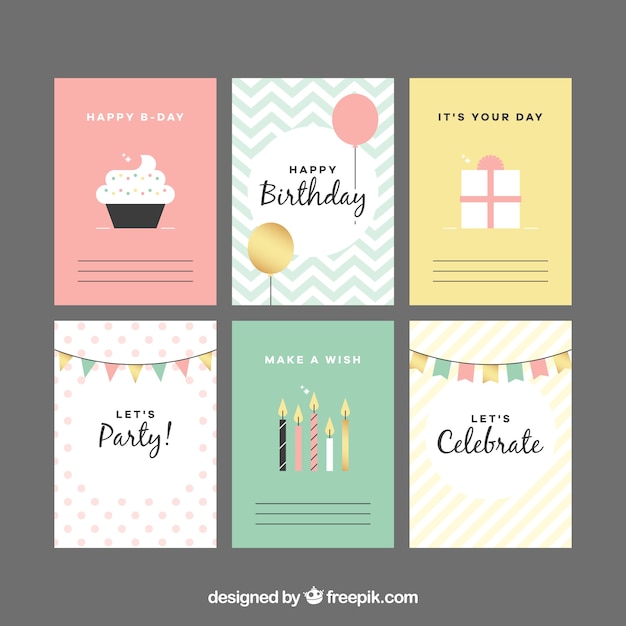 Nice collection of birthday cards in vintage style