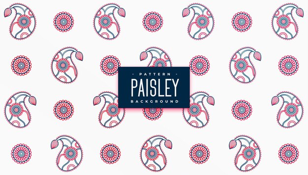 Nice colors paisley pattern on white background