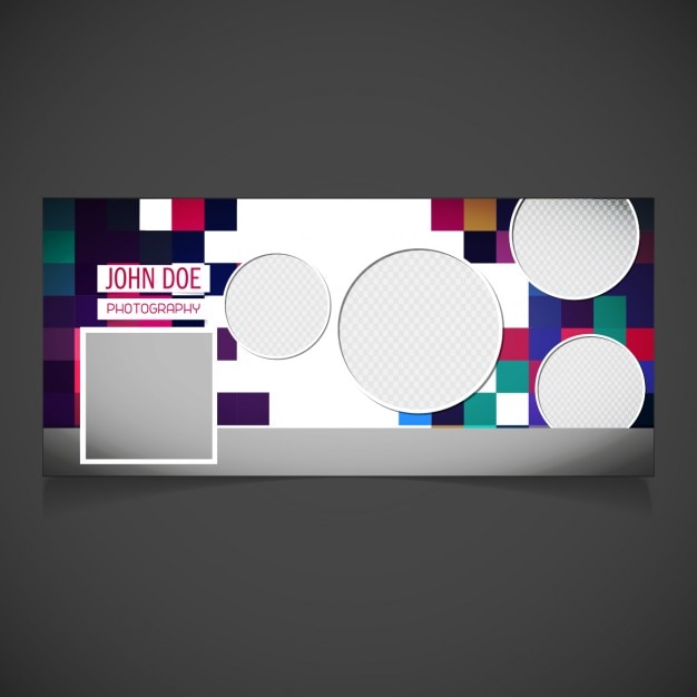 Free vector nice cover with a geometric pixel background