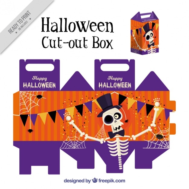 Free Vector nice cut out box of skeleton 