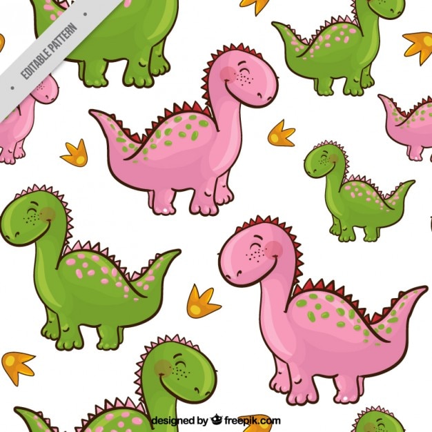 Free vector nice dinos pattern