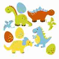 Free vector nice dinousaur collection