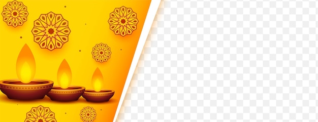 Free vector nice diwali banner with image space