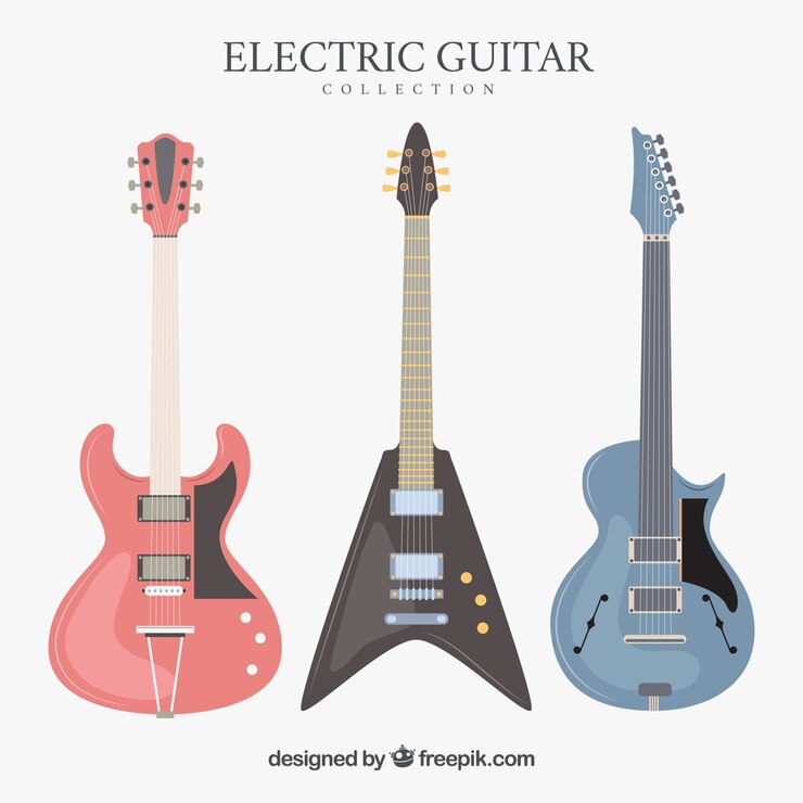 Free Vector nice electric guitars