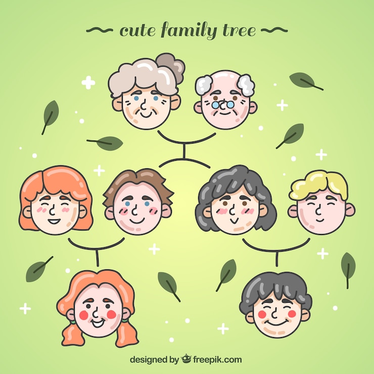 무료 Vector 여러 세대의 멋진 가계도