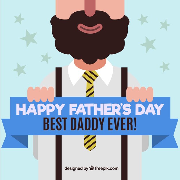 Nice father's day greeting in flat design