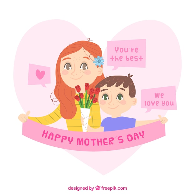 Free vector nice flat background for the mother's day