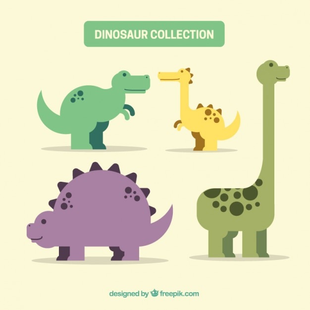 Free vector nice flat dinosaurs pack